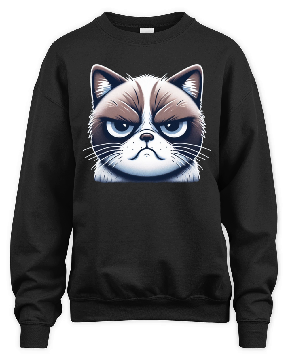 Grumpy Face Funny Cat Graphic Unisex Premium Crewneck Sweatshirt