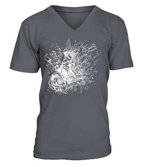 Motorcyclist Bike Splash Style Dream Drawing V-Neck T-shirt