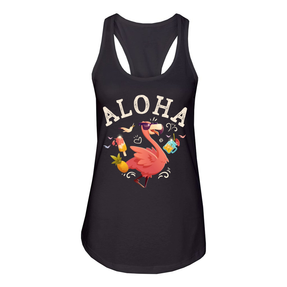 Aloha Beaches Tropical Hawaiian Summer Island Women's Racerback Tank