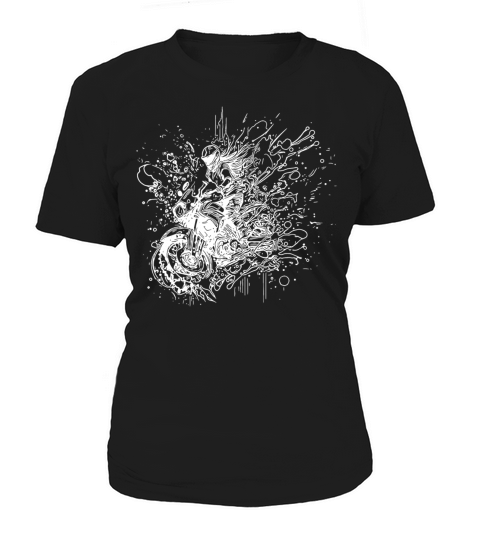 Motorcyclist Bike Splash Style Dream Drawing Women's T-Shirt