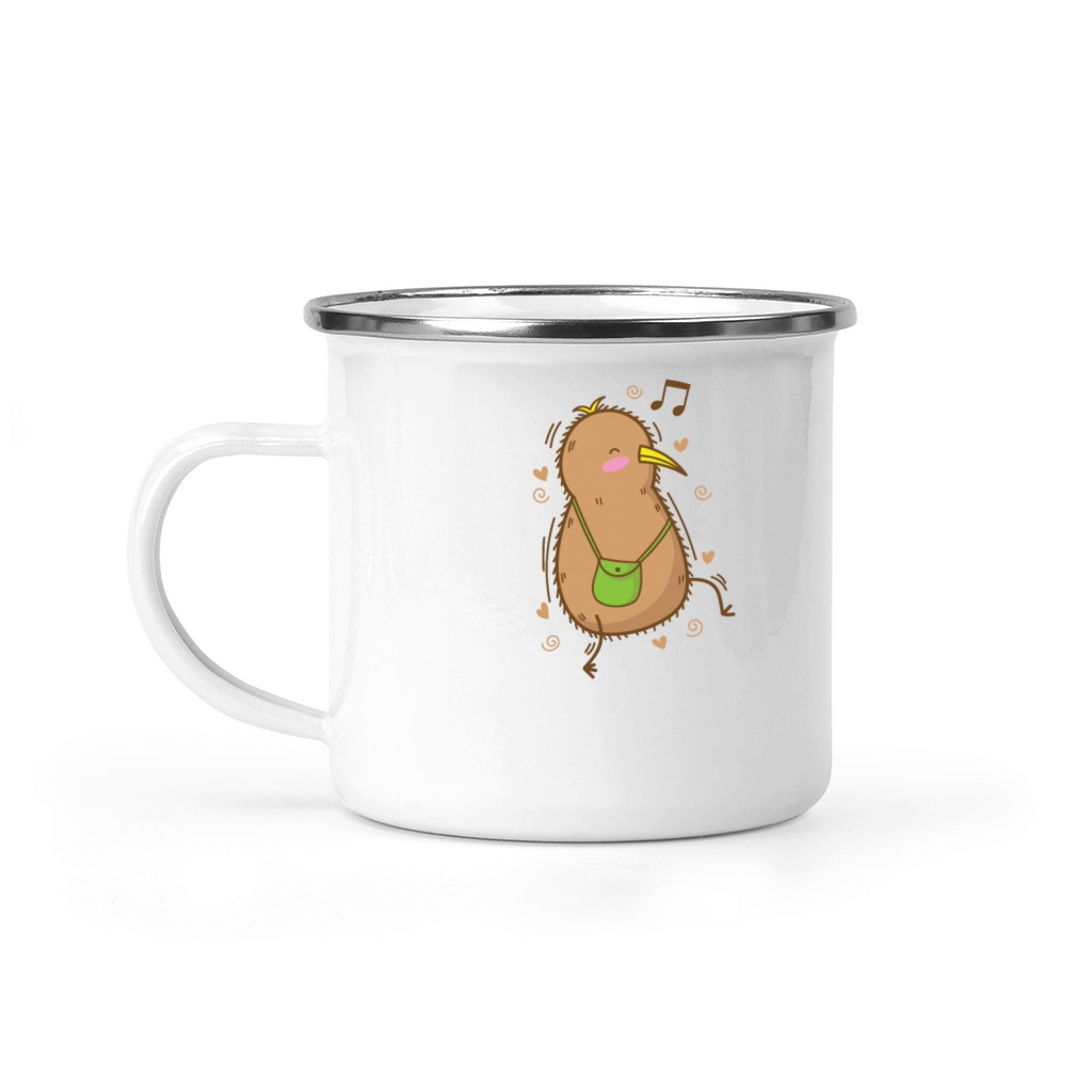 Kiwi Bird listens to Music while walking Fruit Camping Mug