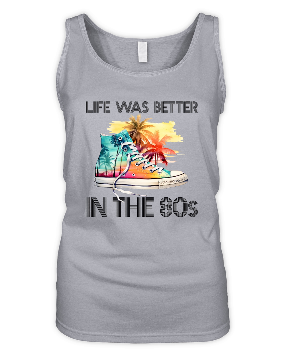 Life Was Better In 80s Retro Sneakers Organic Women's Tank Top