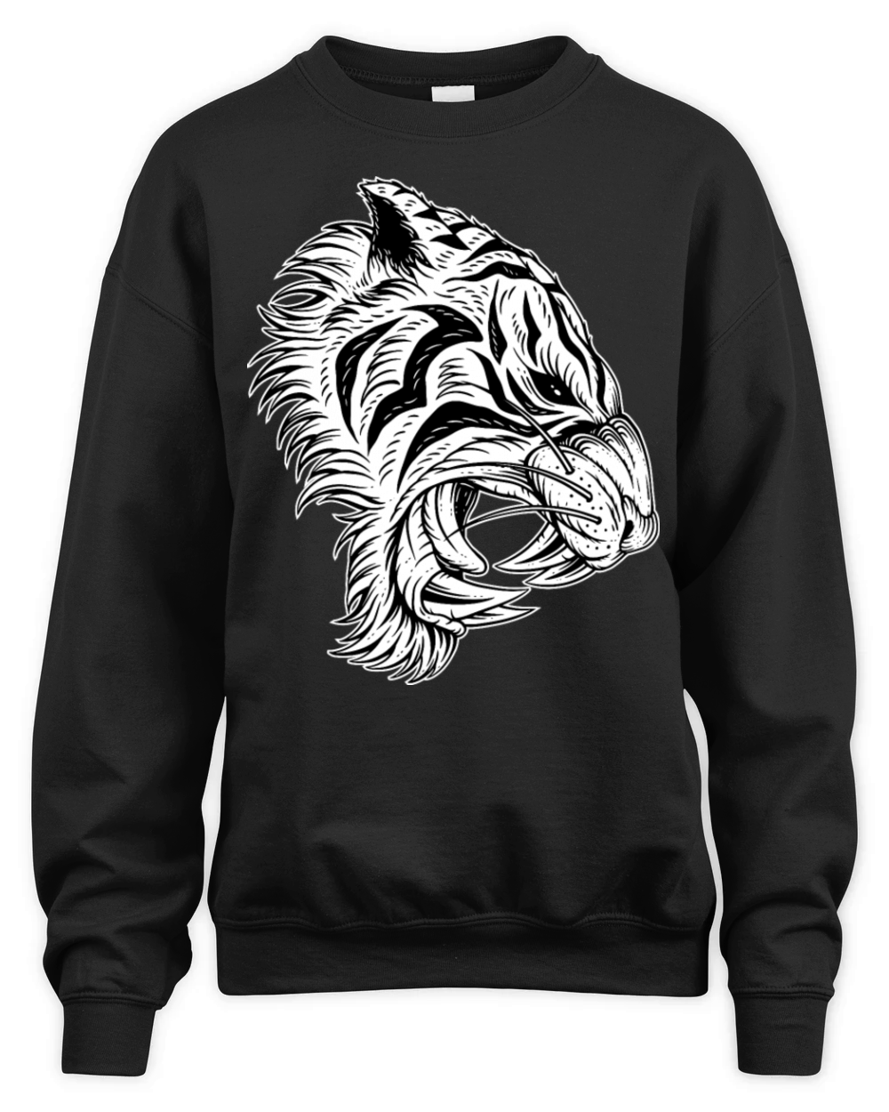 Dark Angry Tiger Head Unisex Premium Crewneck Sweatshirt
