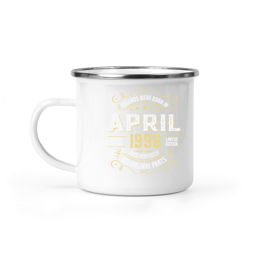 legends were born in April 1996 for 28 Years Old Camping Mug