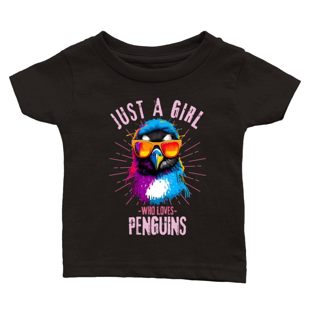 Colorful Penguin with sunglasses Classic Baby Crewneck T-shirt