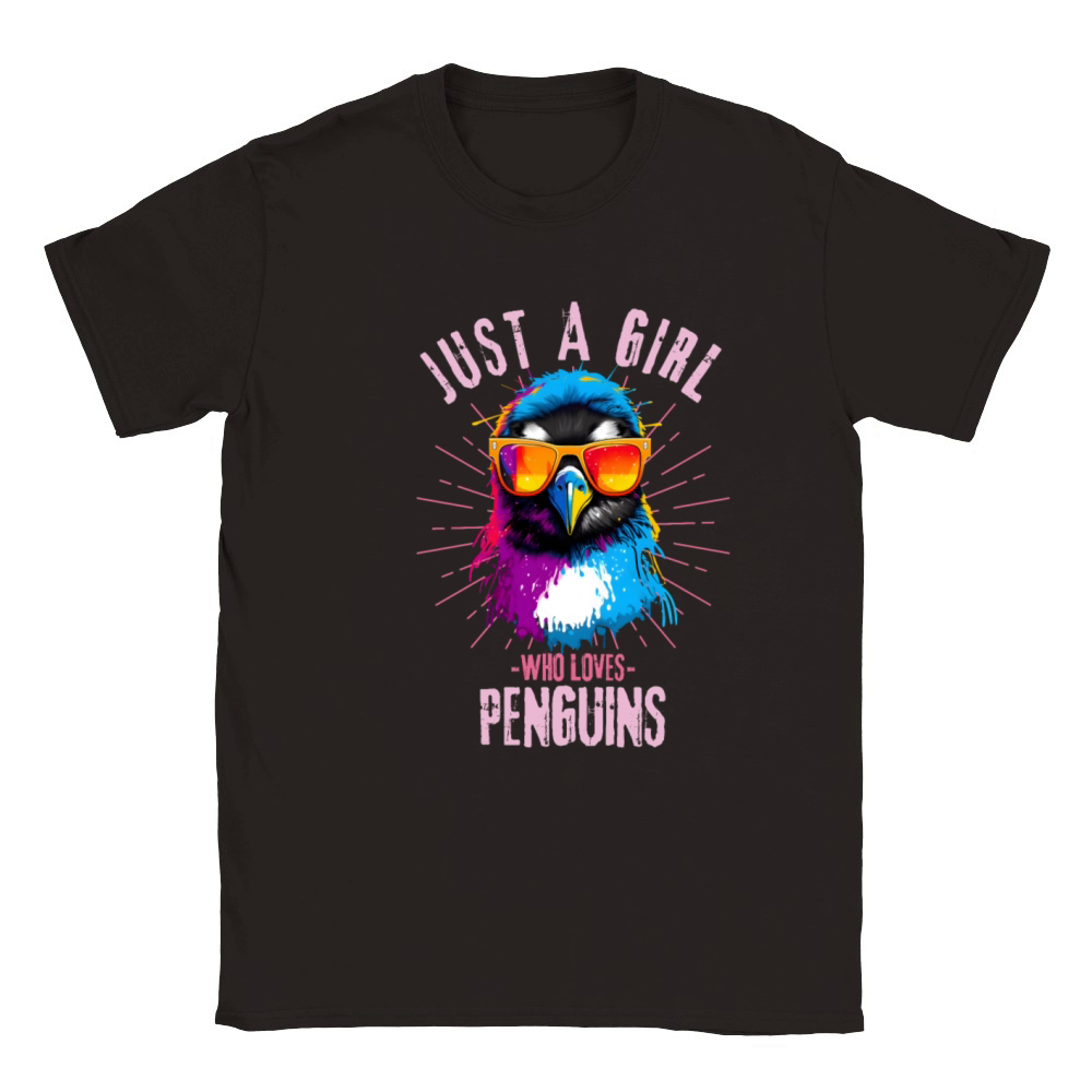 Colorful Penguin with sunglasses Classic Kids Crewneck T-shirt