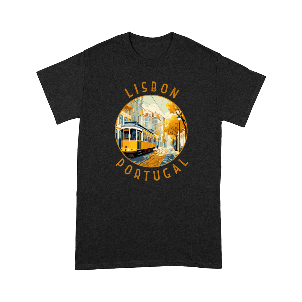 Lisbon Portugal Yellow Tram Retro Distressed Comfort T-shirt