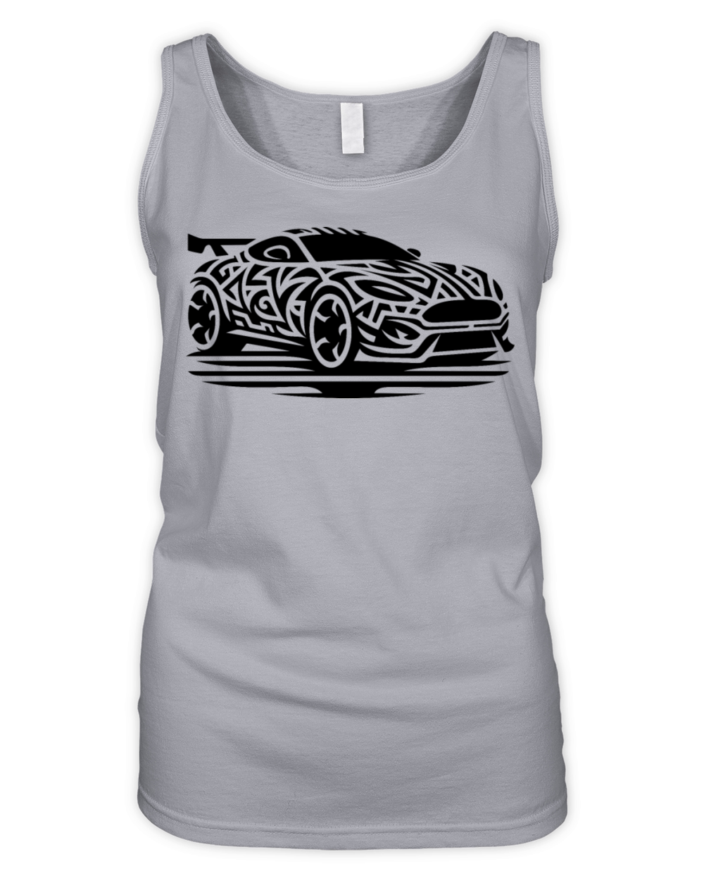 Racy Cool Sports Car In Tribal Tattoo Style Organic Women's Tank Top