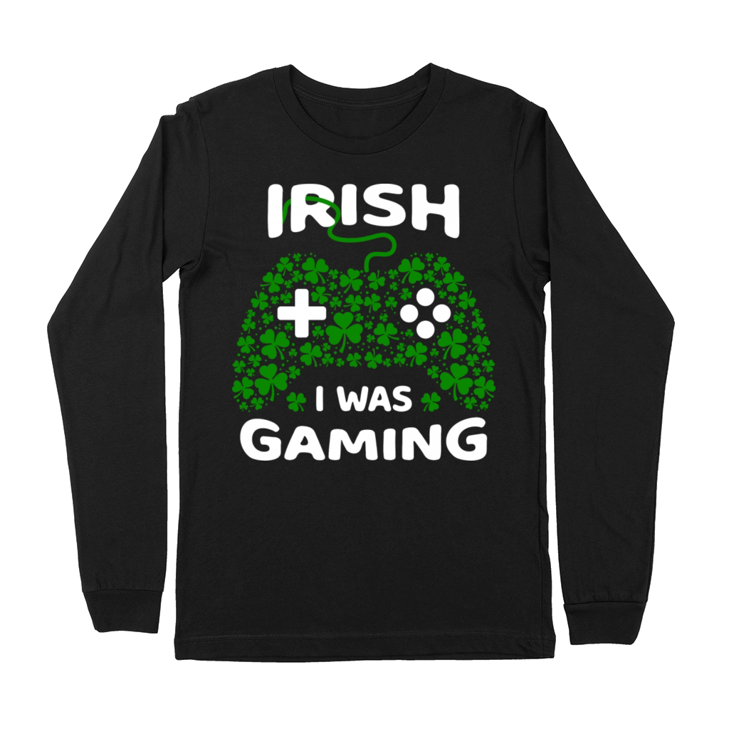 Irish I Was Gaming Funny St Patricks Day Gamer Premium Long Sleeve