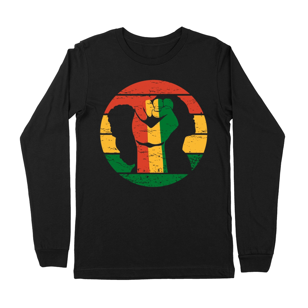 Proud Black African American Black History Retro Premium Long Sleeve