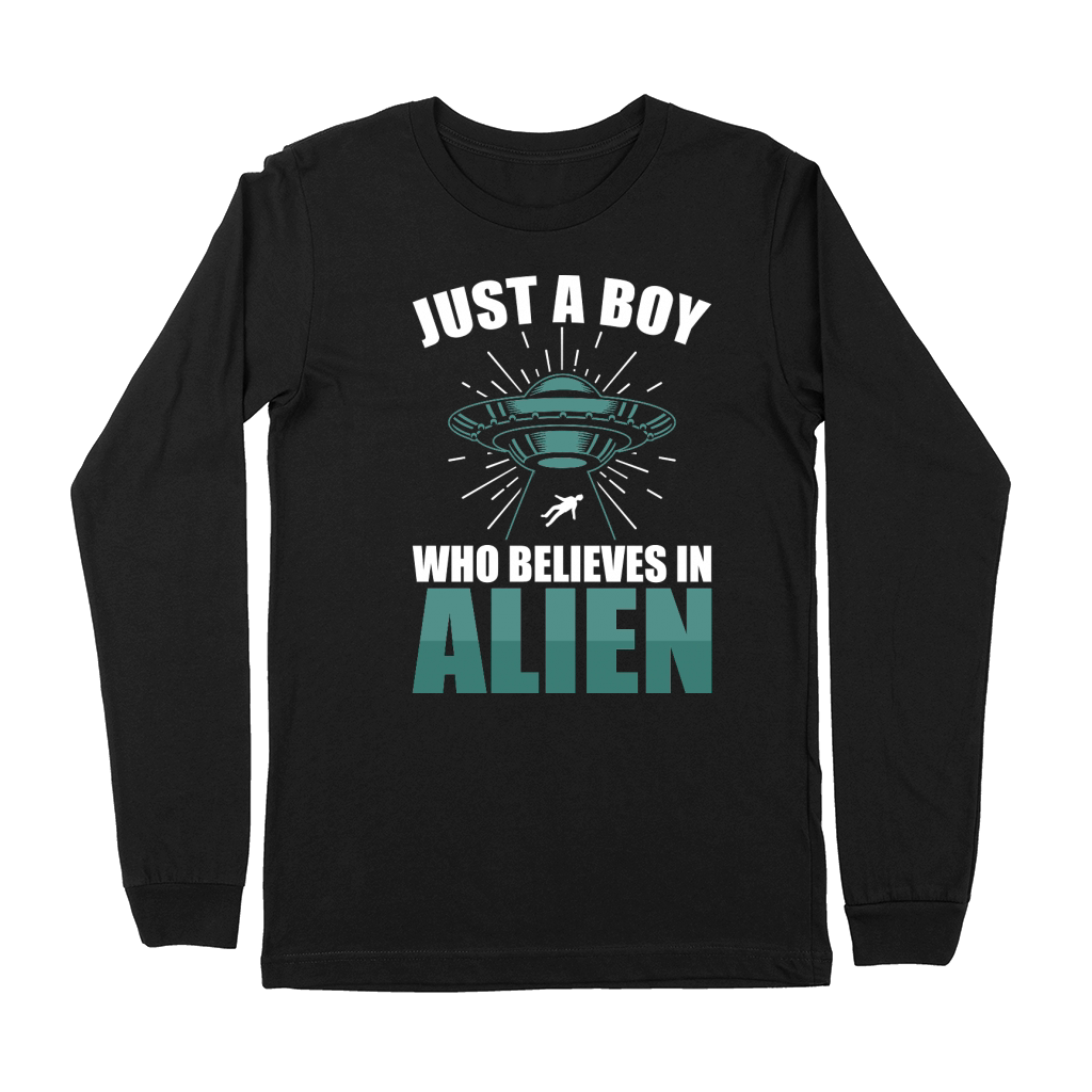 Vintage UFO Alien Just A Boy Who Believes In Alien 3 Premium Long Sleeve