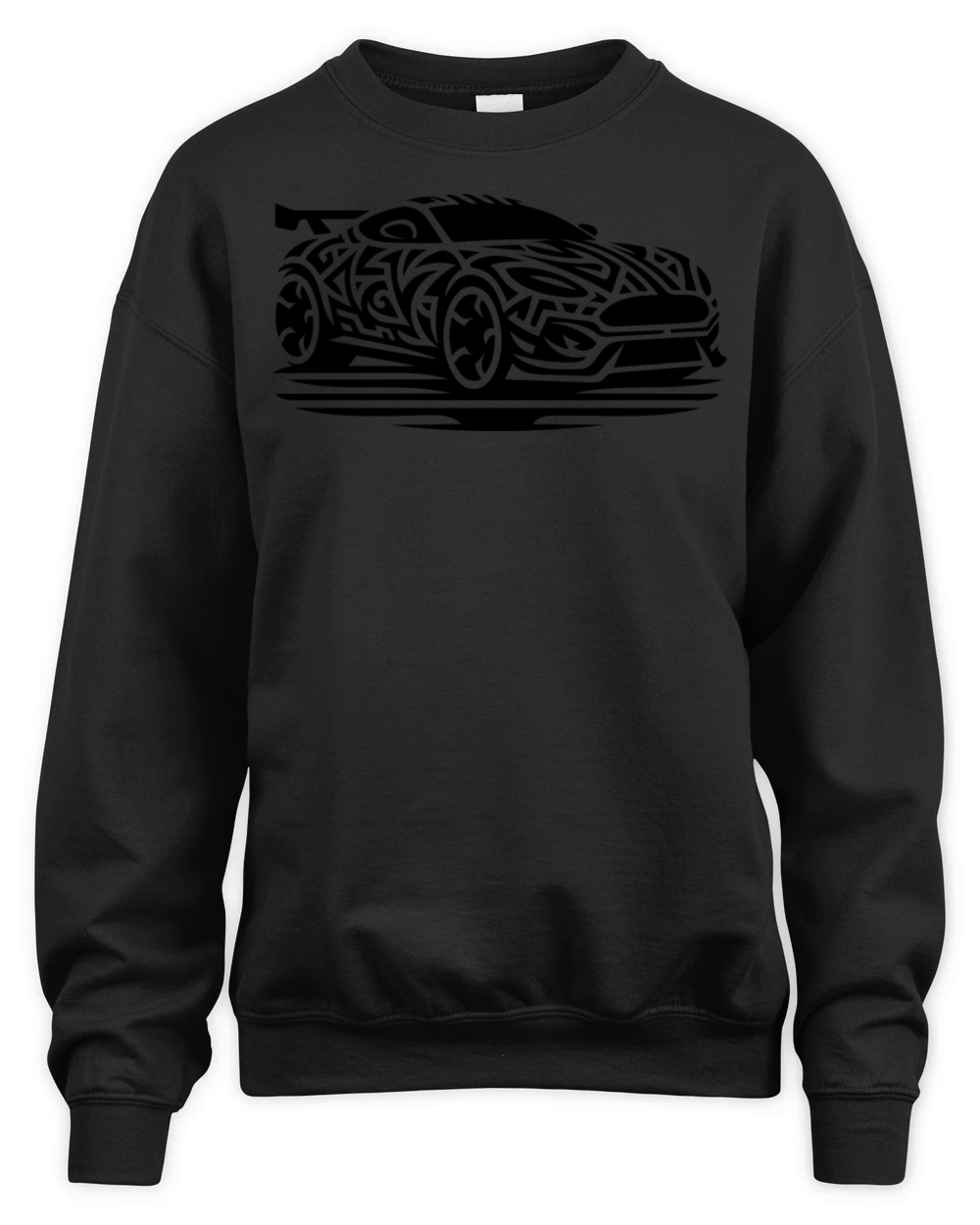 Racy Cool Sports Car In Tribal Tattoo Style Unisex Premium Crewneck Sweatshirt