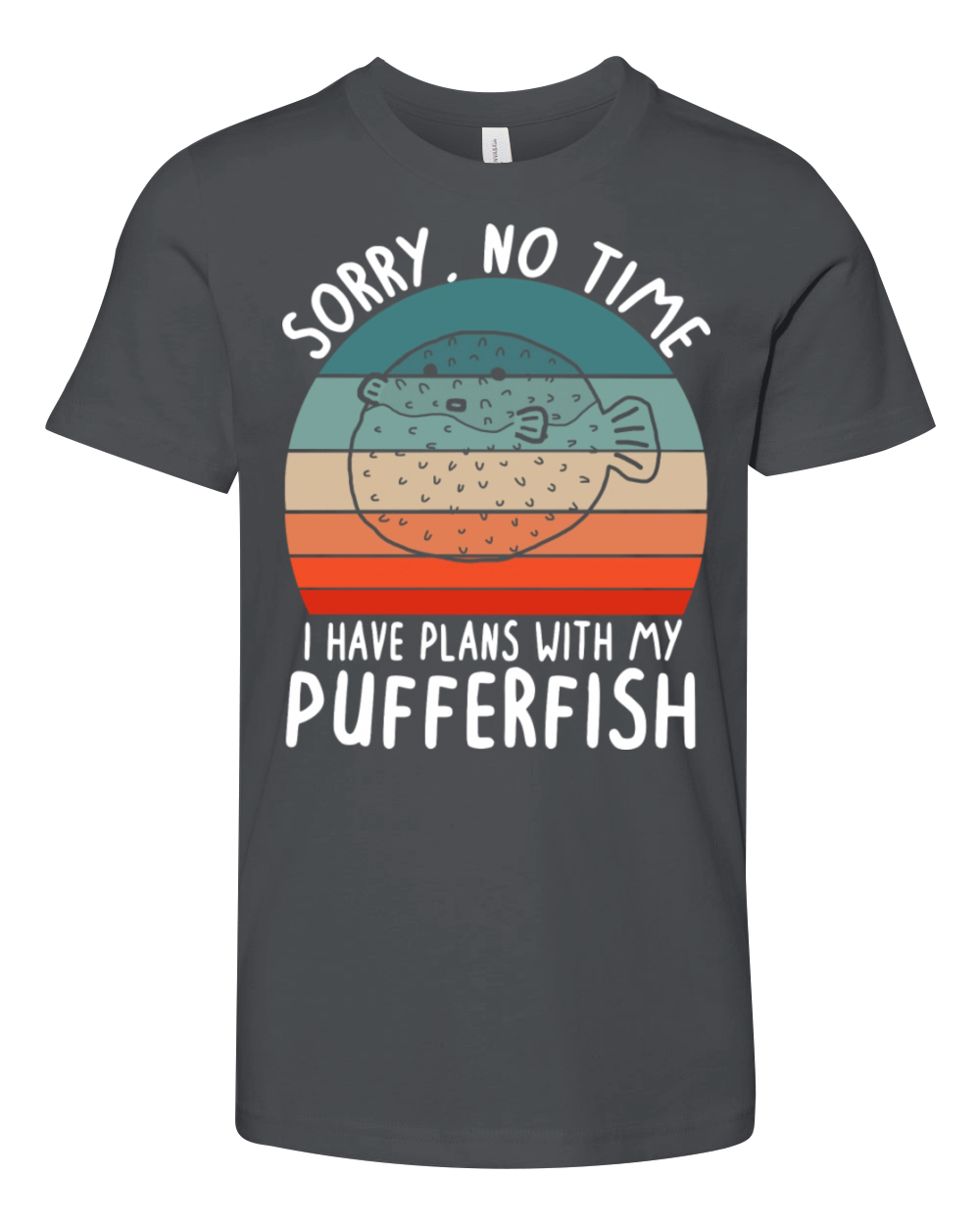 No Time Plans With Puffer Fish Vintage Saying Youth Unisex Jersey Tee