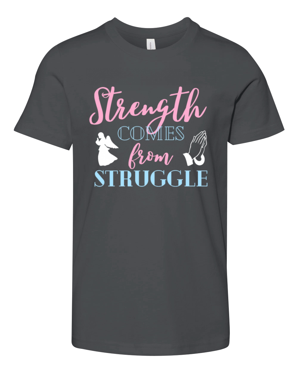 Strength Comes From Struggle Christian Youth Unisex Jersey Tee
