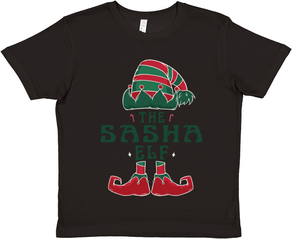The Sasha Elf Pajama for Funny Christmas Holiday Premium Kids Crewneck T-shirt