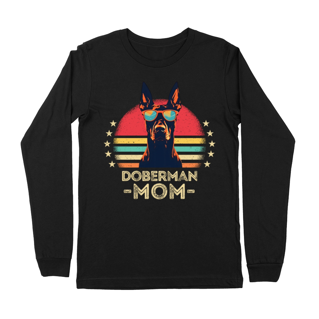 Doberman with sunglasses retro Premium Long Sleeve