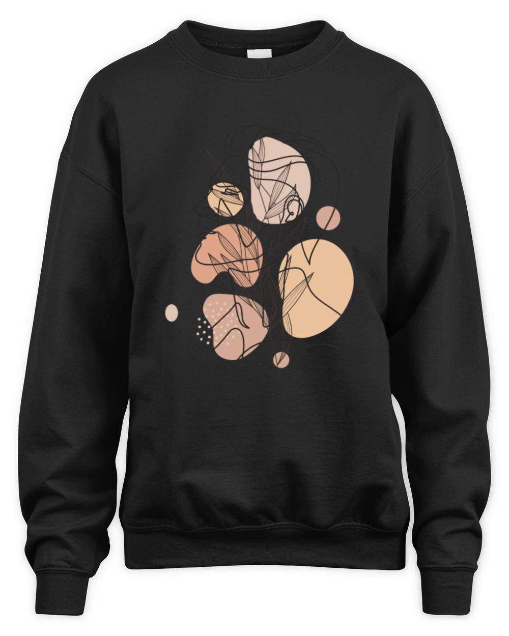 Women s Faces Lines Art Unisex Premium Crewneck Sweatshirt