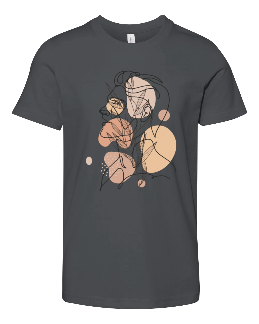 Women s Faces Lines Art Youth Unisex Jersey Tee