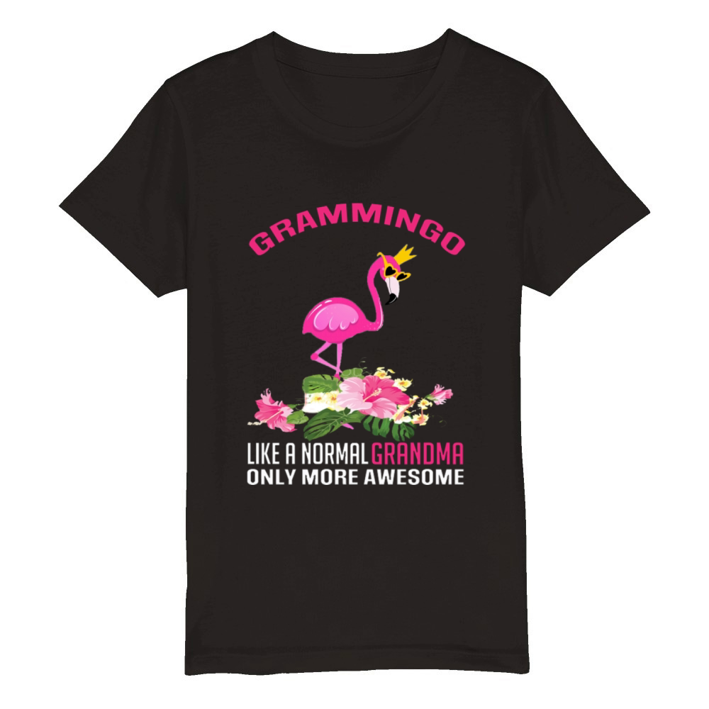 Gramingo Flamingo Like A Normal Grandma Only More Organic Kids Crewneck T-shirt