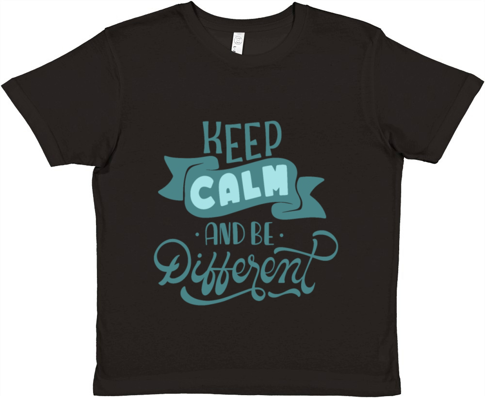 KEEP CALM AND BE DIFFERENT Premium Kids Crewneck T-shirt