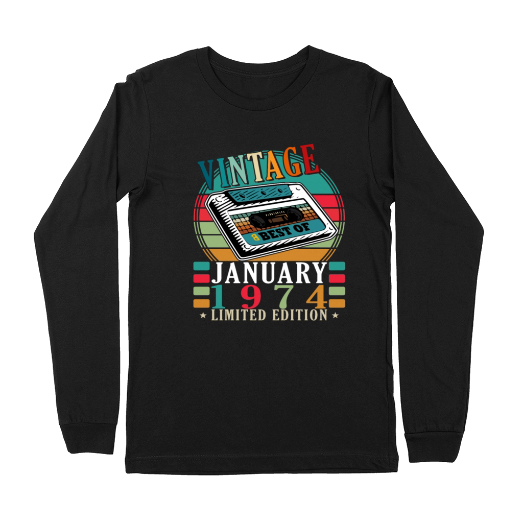 50th birthday 50 years January 1974 Premium Long Sleeve