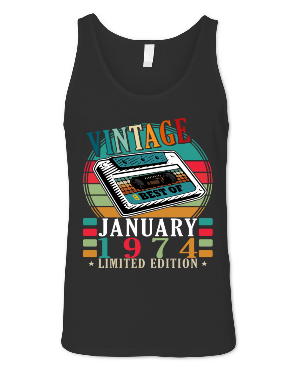 50th birthday 50 years January 1974 Unisex Jersey Tank