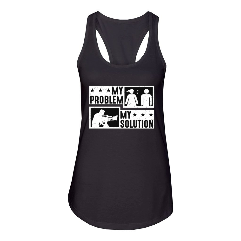 Filmmaker My Problem My Solution Pictogram Dad Mom Women's Racerback Tank