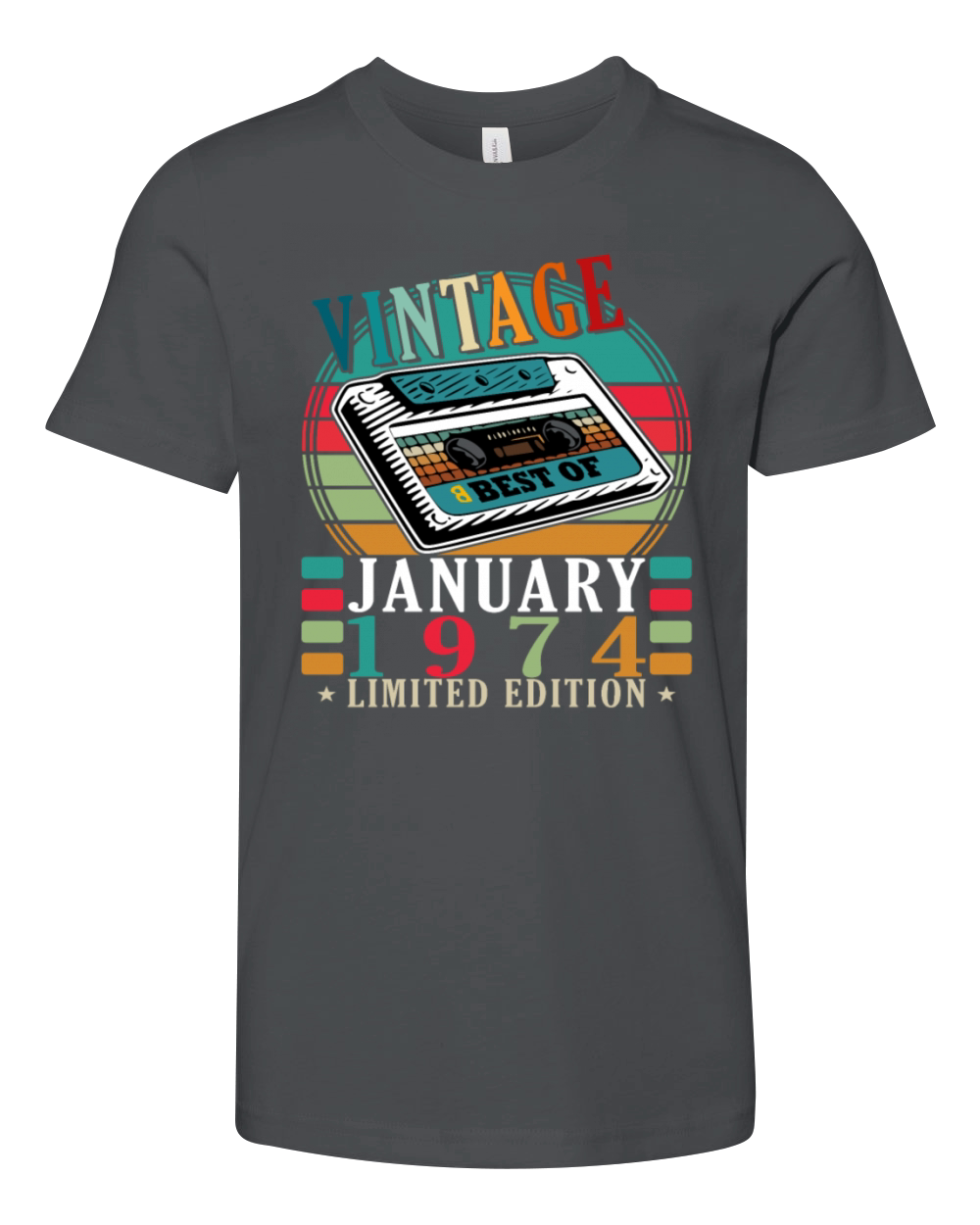 50th birthday 50 years January 1974 Youth Unisex Jersey Tee