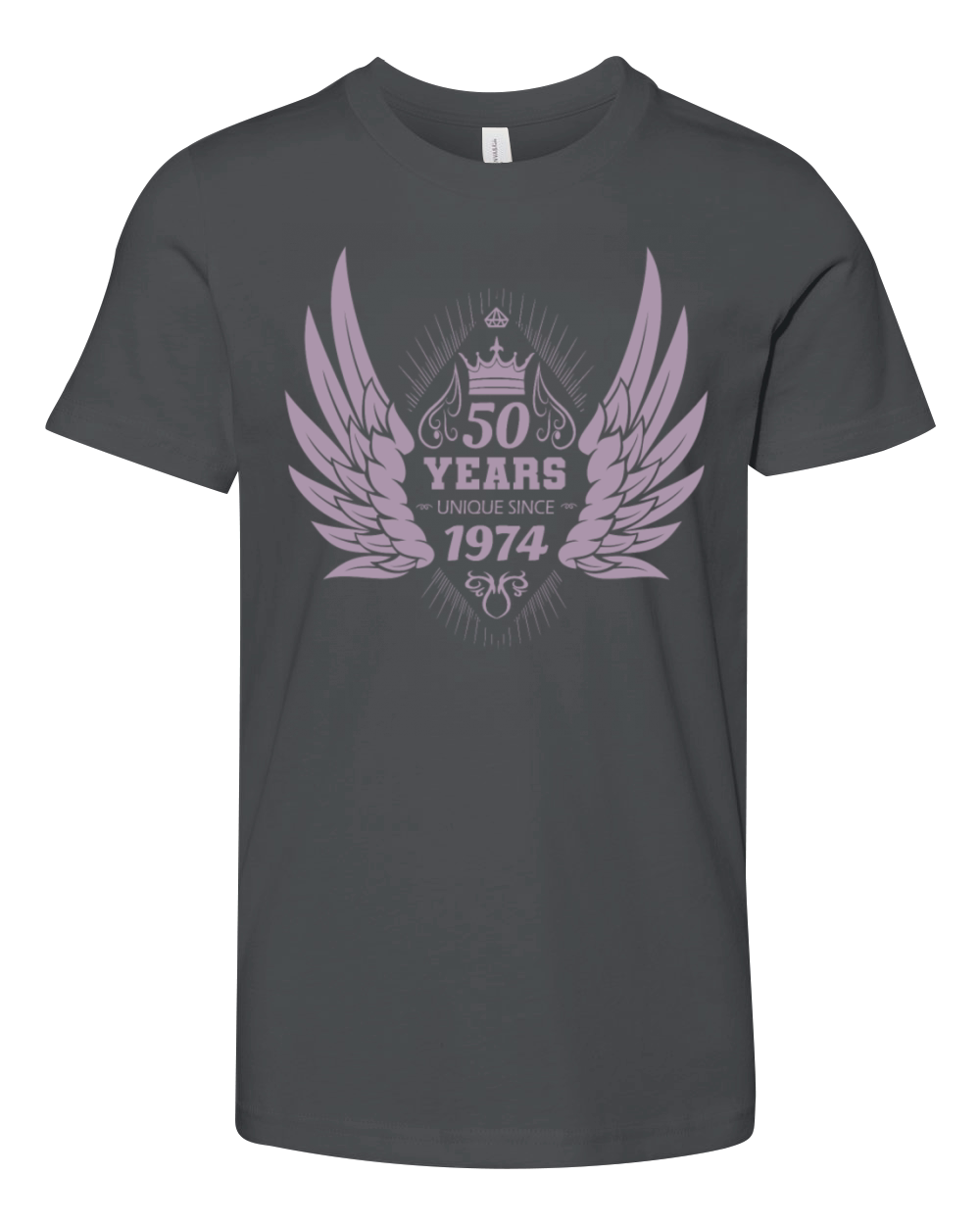 50th birthday vintage 1974 angel wings Youth Unisex Jersey Tee