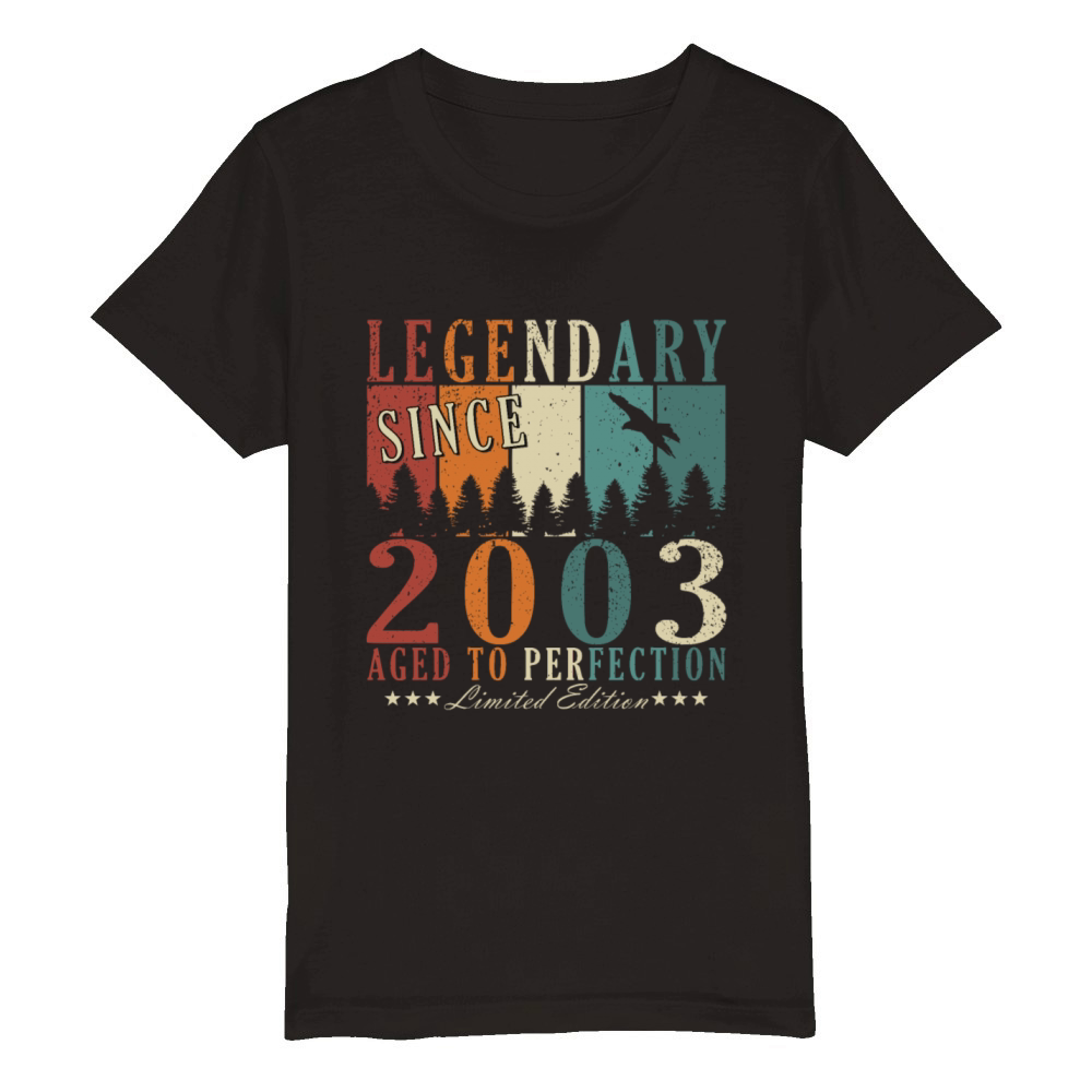 20th birthday man vintage 2003 legend Organic Kids Crewneck T-shirt