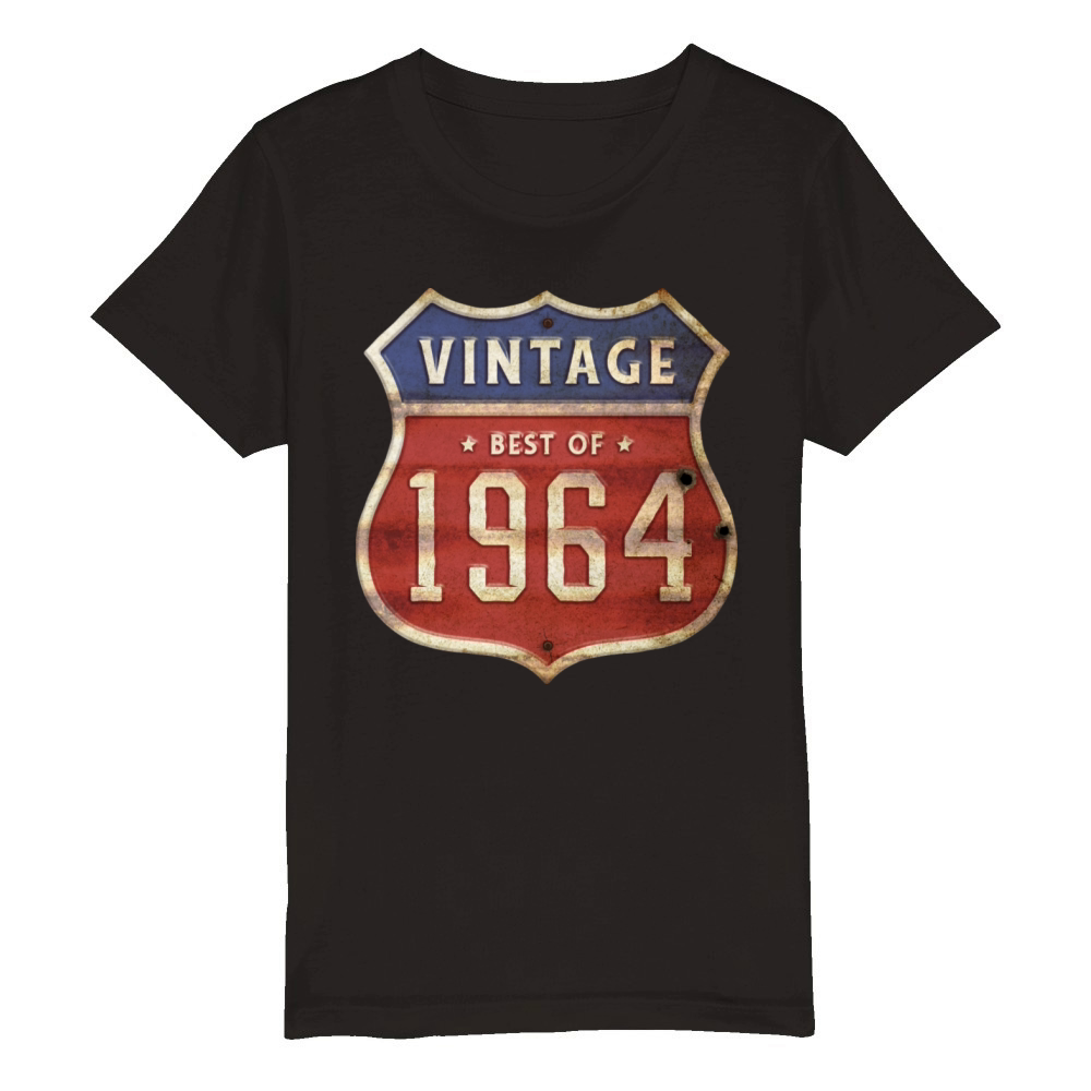 60 Years Old Vintage 1964 Limited Edition 60th Organic Kids Crewneck T-shirt