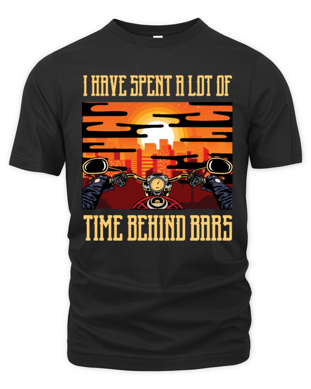 Behind bars Motorbiker Gift Organic Unisex T-shirt