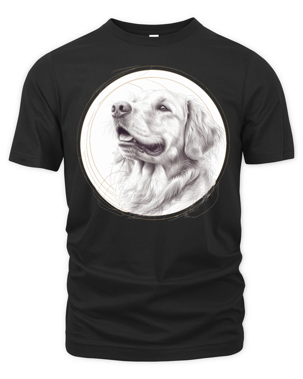 Golden retriever portrait pencil sketch Organic Unisex T-shirt