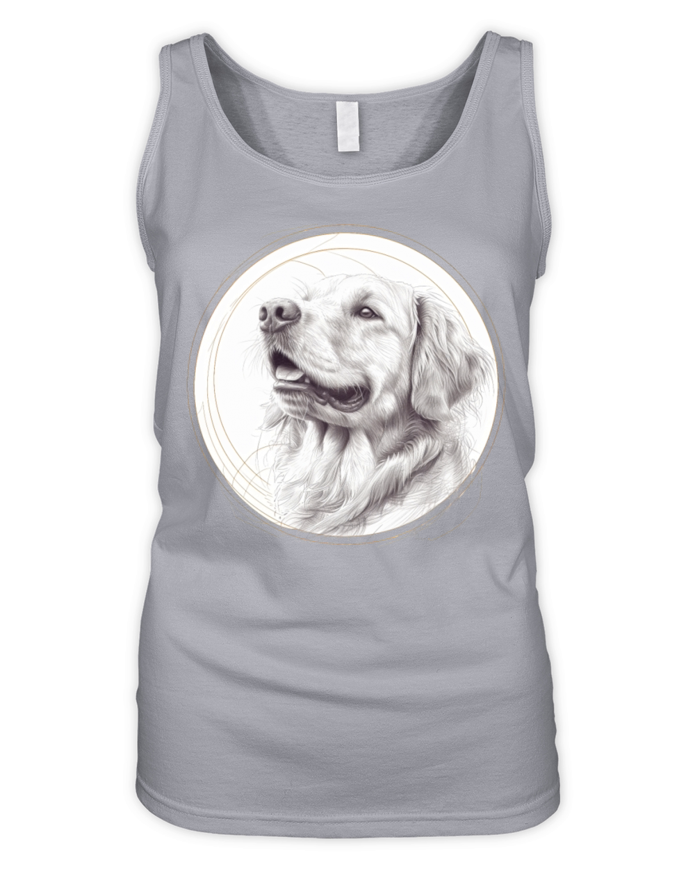 Golden retriever portrait pencil sketch Organic Women's Tank Top