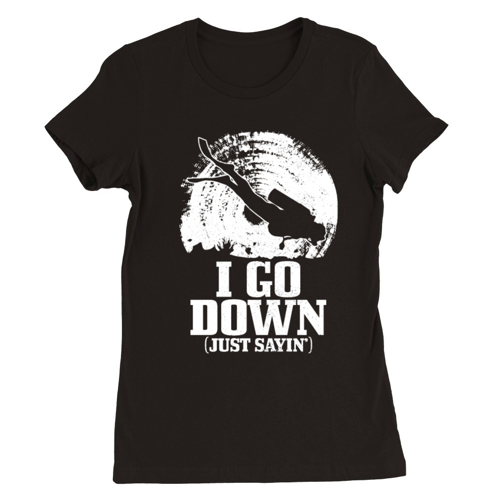 Scuba Diving Funny Vintage Diver Gift Premium Womens Crewneck T-shirt