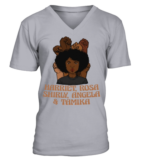 Melanin Black Pride Harriet Rosa Shirley Angela V-Neck T-shirt