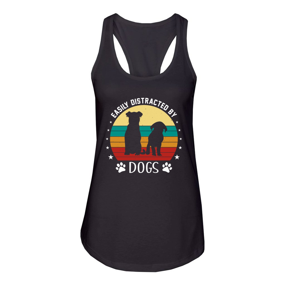 Easily Distracted by Dogs Women's Racerback Tank