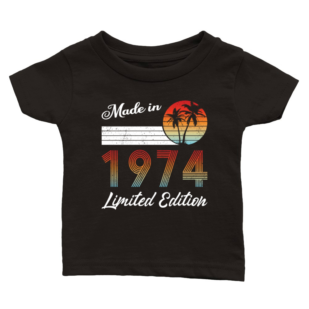 50th birthday vintage 1974 made in 1974 Classic Baby Crewneck T-shirt