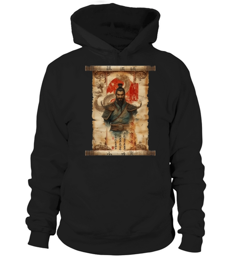 Retro Dragon Papyrus Scroll Japanese Art Sunset Hoodie Unisex