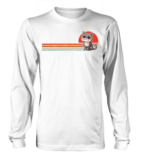 Vintage Retro Cat Cat Lover Cat Owner Cute Cat Long sleeved Unisex