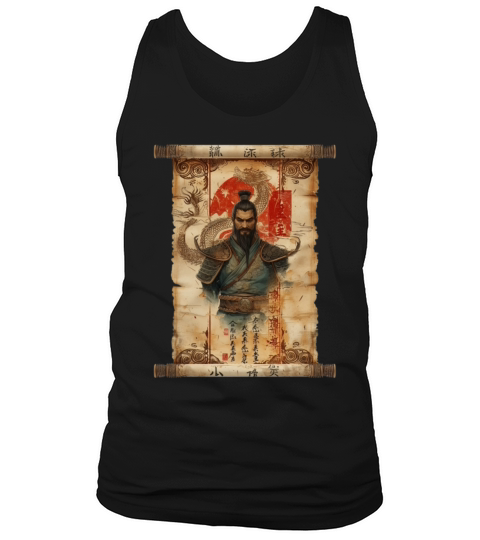 Retro Dragon Papyrus Scroll Japanese Art Sunset Tank Top Unisex
