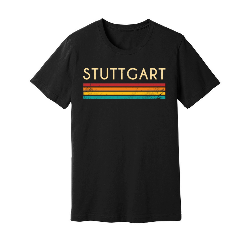 Retro Vintage Stuttgart City Nostalgic 70s Unisex Jersey Tee