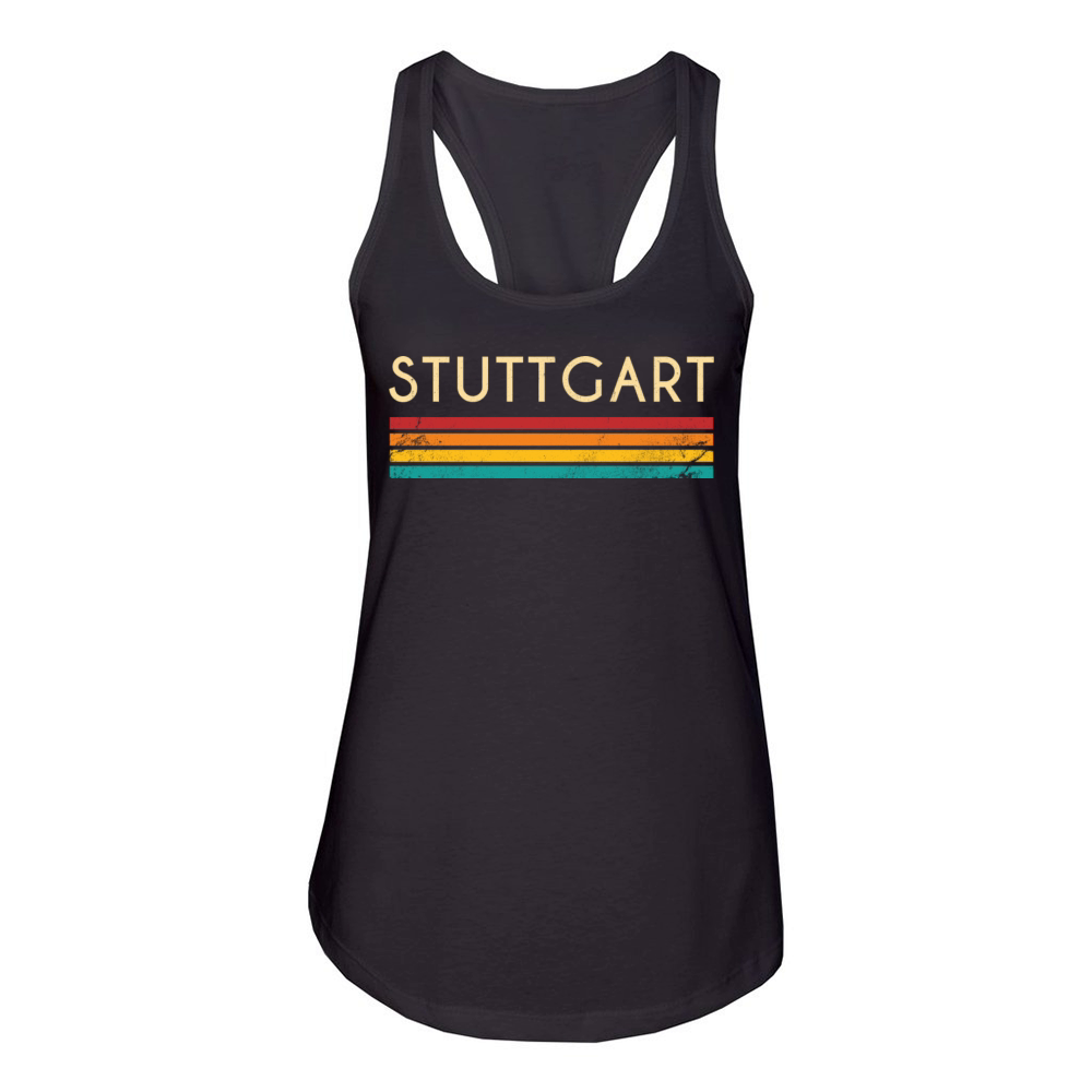 Retro Vintage Stuttgart City Nostalgic 70s Women's Racerback Tank