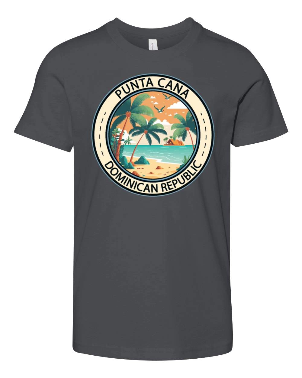 Punta Cana Dominican Republic Hut Badge Youth Unisex Jersey Tee