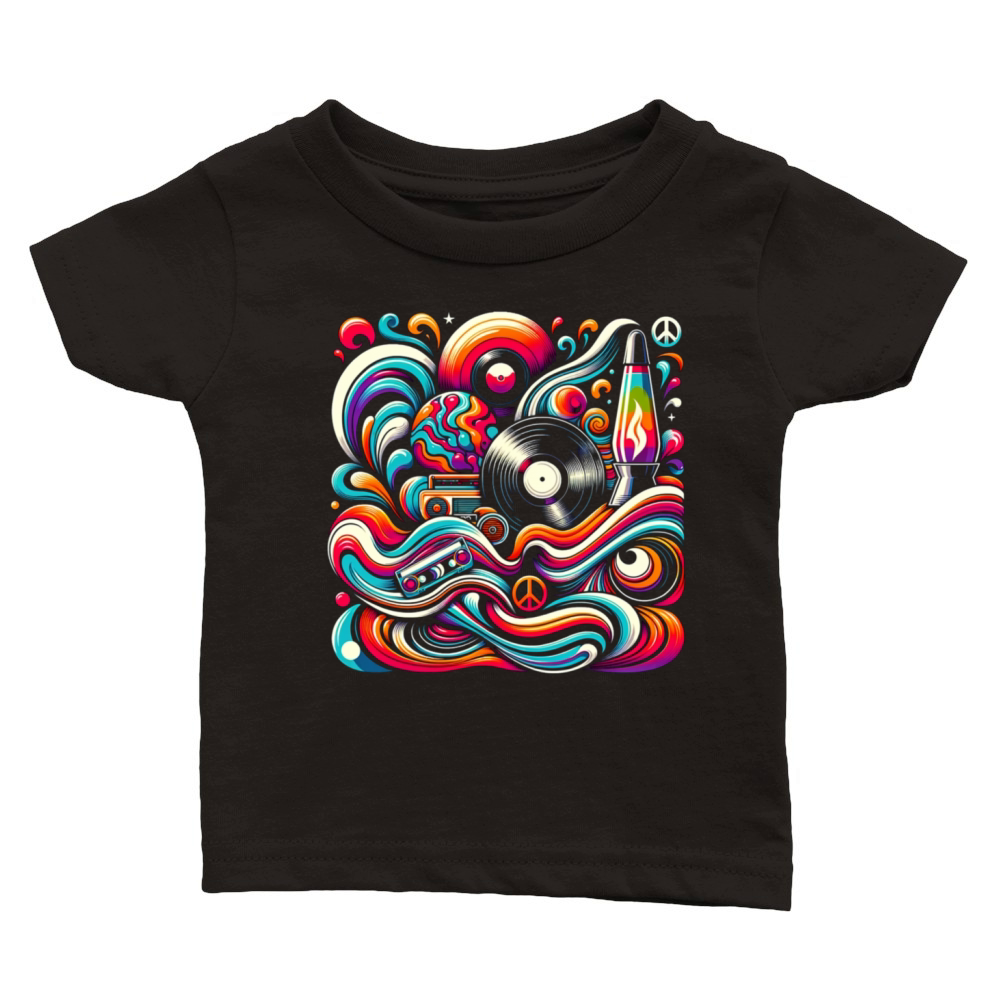 Retro Swirl Vibes Classic Baby Crewneck T-shirt