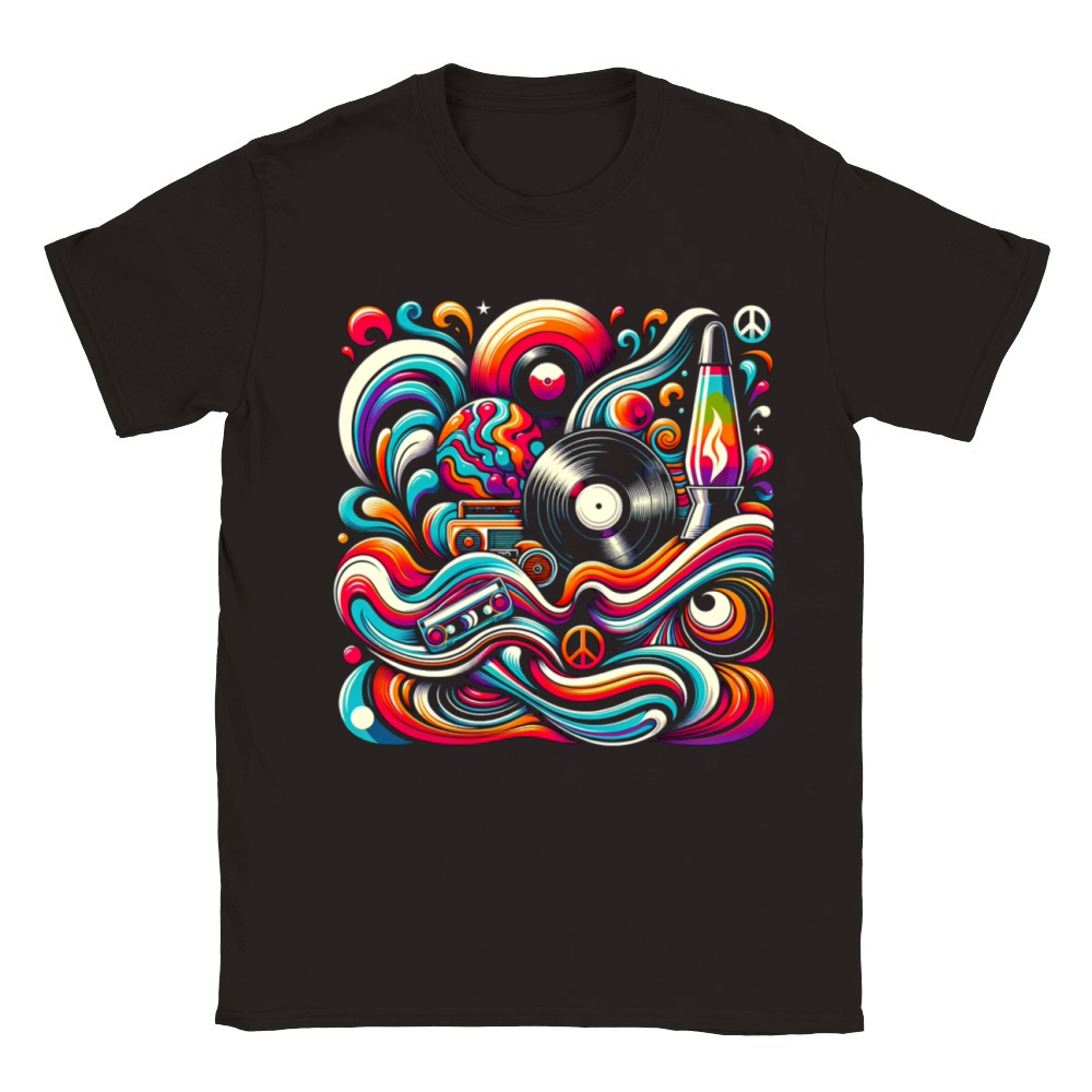 Retro Swirl Vibes Classic Kids Crewneck T-shirt