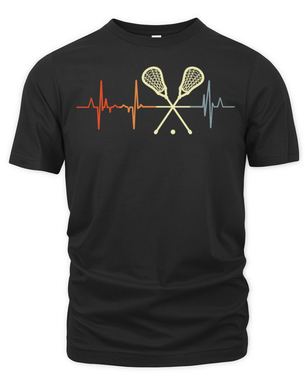 Vintage Lacrosse Heartbeat Organic Unisex T-shirt