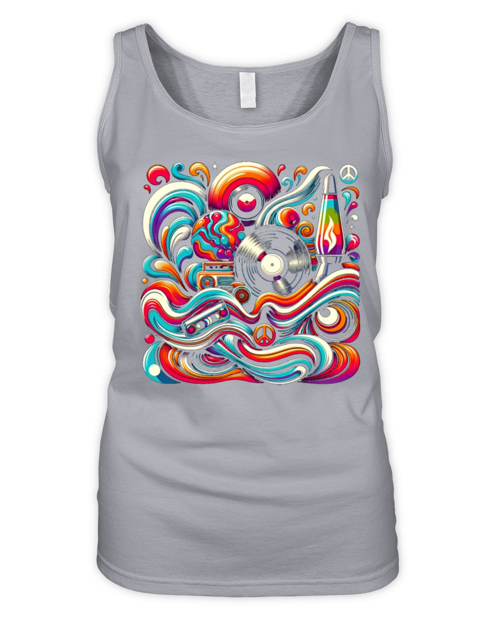Retro Swirl Vibes Organic Women's Tank Top