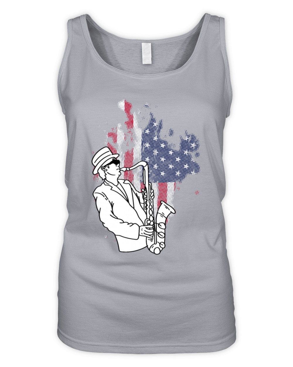 Saxophone American Flag Instrumentalist Gift Organic Women's Tank Top
