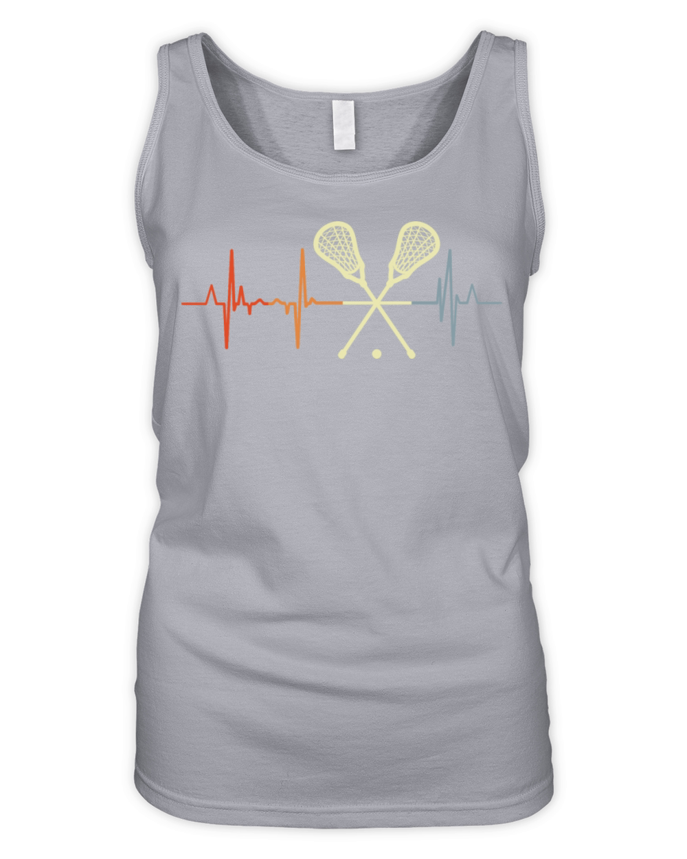 Vintage Lacrosse Heartbeat Organic Women's Tank Top